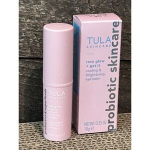 TULA Skincare~Rose Glow + Get It Cooling and Brightening Eye Balm 0.35oz/10g NIB